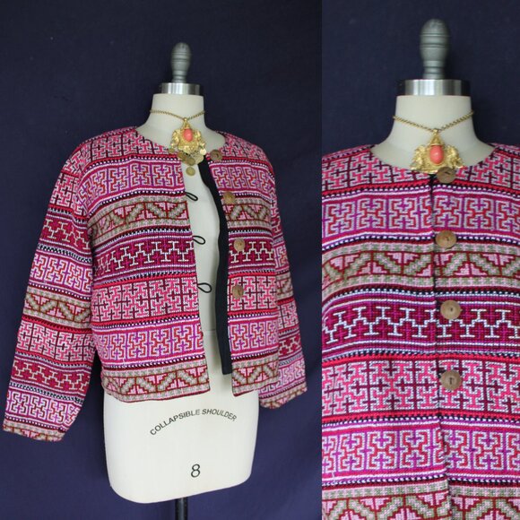 Bennett of Centreville vintage needlepoint chimayo embroidered aztec Jacket - Picture 1 of 9